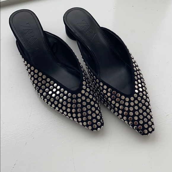 zara studded mules